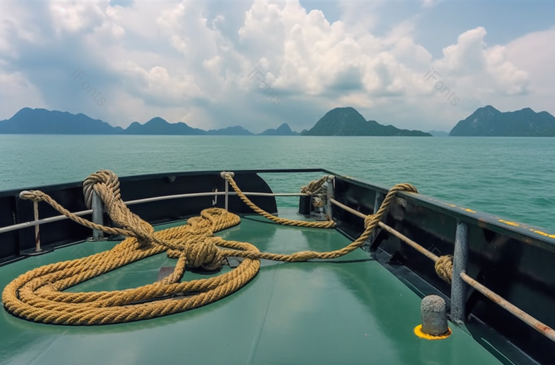 带航海设备的绞车系在海上的绳索,高清,摄影图,摄影图片,图片大全,摄影图免费下载